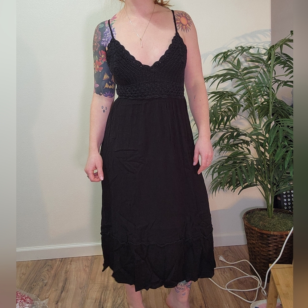 Crochet Black Sundress